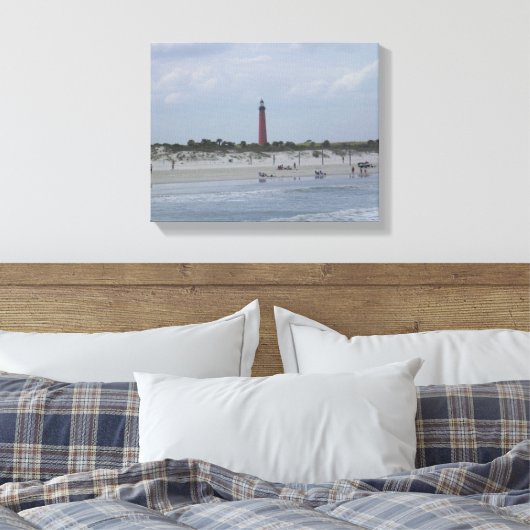2010 Ponce Inlet vuurtoren, Florida Canvas Afdruk (Insitu (Slaapkamer))