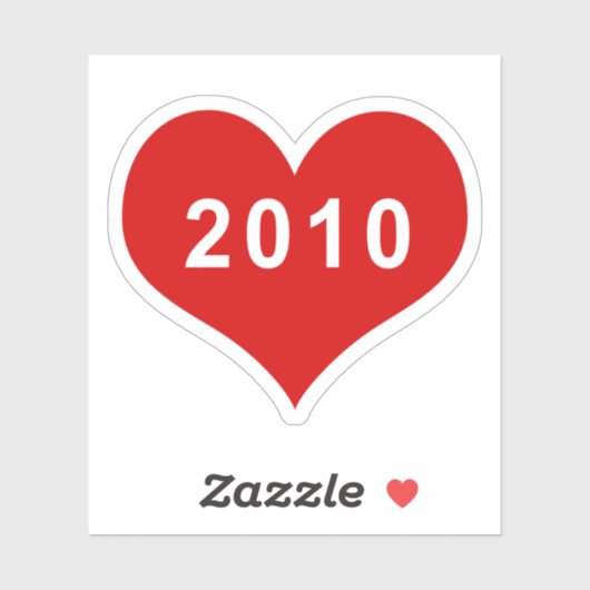 2010 Rode Liefde Hart Vinyl Sticker (Vel)