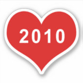 2010 Rode Liefde Hart Vinyl Sticker (Voorkant)