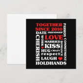 2010 Samen sinds 10e jubileumcadeau Kaart (Voorkant / Achterkant)