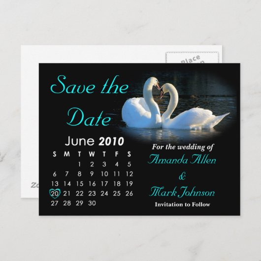 2010 Save the Date, Aankondiging van de bruiloft (Voorkant / Achterkant)