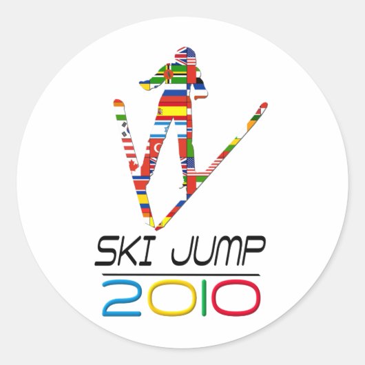 2010: Ski Jump Ronde Sticker (Voorkant)