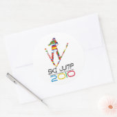 2010: Ski Jump Ronde Sticker (Envelop)