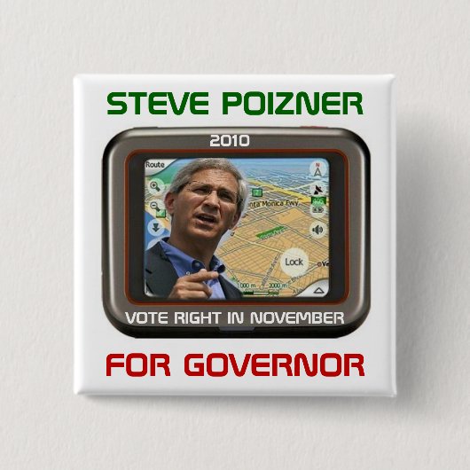 2010 Steve Poizner voor Gouverneur vierkant Vierkante Button 5,1 Cm (Voorkant)