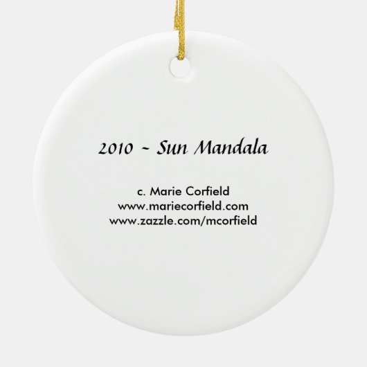 2010 Sun Mandala Ornament (Achterkant)