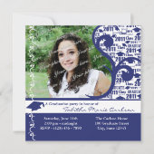 2011 Afstuderen Cap Foto / Navy Blue Aankondiging (Voorkant)