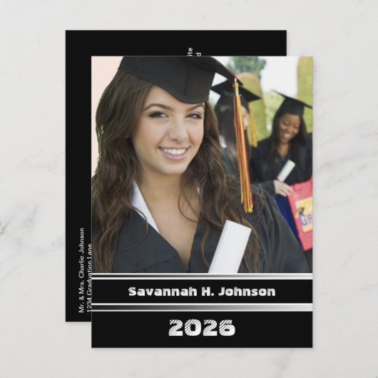 2011 Afstuderen fotouitnodigingen Uitnodiging Briefkaart (Voorkant / Achterkant)