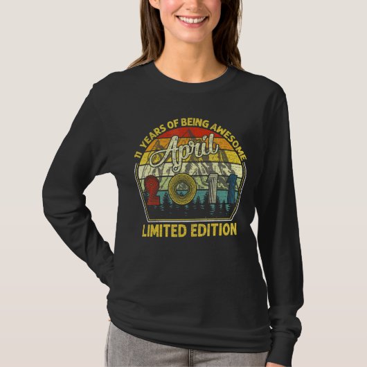 2011 april 11 jaar oud als Geweldige bair T-shirt (Voorkant)
