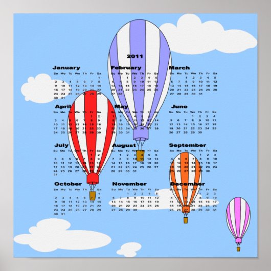 2011 Ballonkalenderposter Poster (Voorkant)