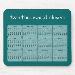2011 Basic Calendar Mousepad Muismat