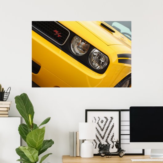 2011 Dodge Challenger R/T Yellow Poster (Thuiskantoor)