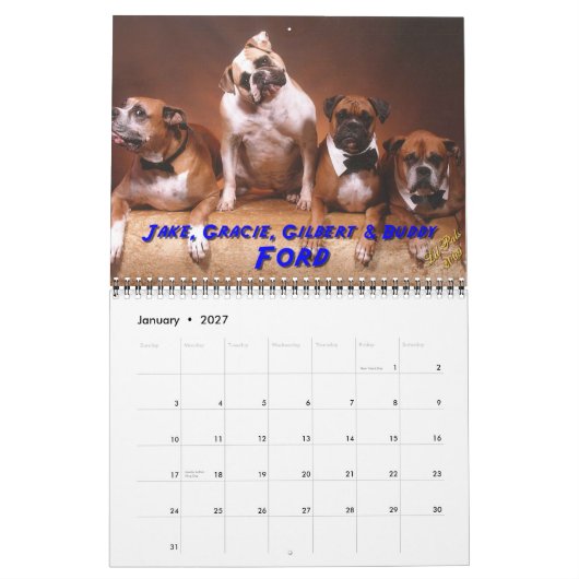 2011 gezelschapsdieren van Hun Kalender (Jan 2027)