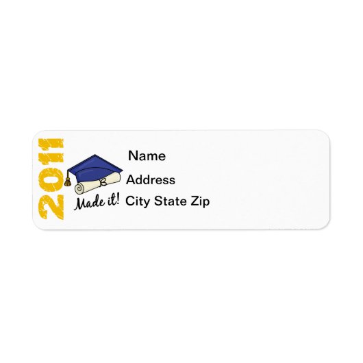 2011 Graduation Cap Etiket (Voorkant)