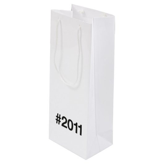 2011 Hashtag 14 Verjaardag Jubileum Wijn Cadeautas (Voorkant Gekanteld)