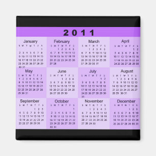 2011 Jaar bij een Kalender van de Blik Magneet