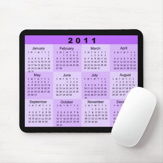 2011 Jaar bij een Kalender van de Blik Muismat (Met muis)