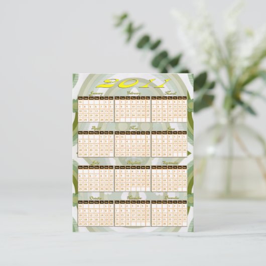 2011 Jaar in één oogopslag Briefkaart (Staand voorkant)