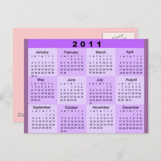 2011 Jaar in één oogopslag Briefkaart (Voorkant / Achterkant)