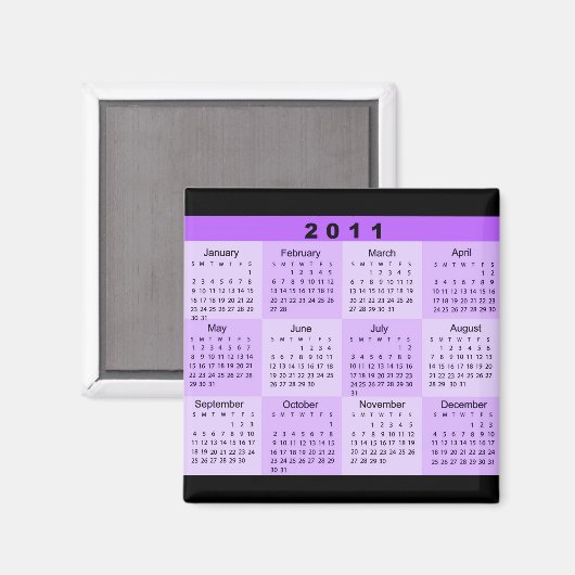 2011 Jaar in één oogopslag Magneet (Voorkant / Achterkant)