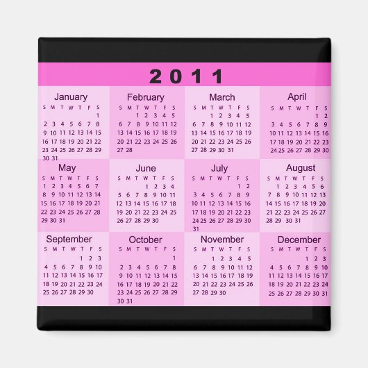 2011 Jaar in één oogopslag Magneet (Voorkant)