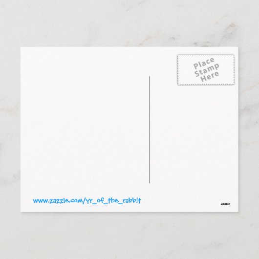 2011 Jaar van de Konijnenkleding en Geschenken Feestdagenkaart (Achterkant)