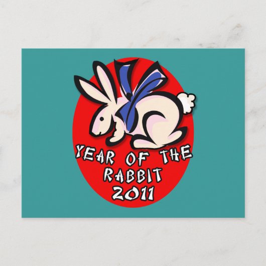 2011 Jaar van de Konijnenkleding en Geschenken Feestdagenkaart (Voorkant)