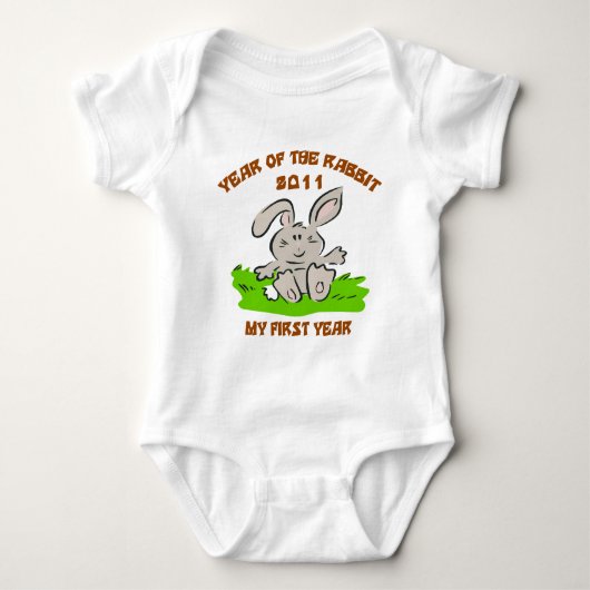 2011 Jaar van de konijnenziekte Baby T-Shirt (Voorkant)