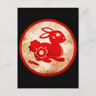 2011 Jaar van het Rabbit Chinese Astrology Design Feestdagenkaart