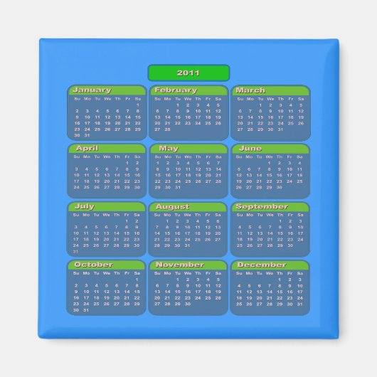 2011 Kalender Magneet (Voorkant)