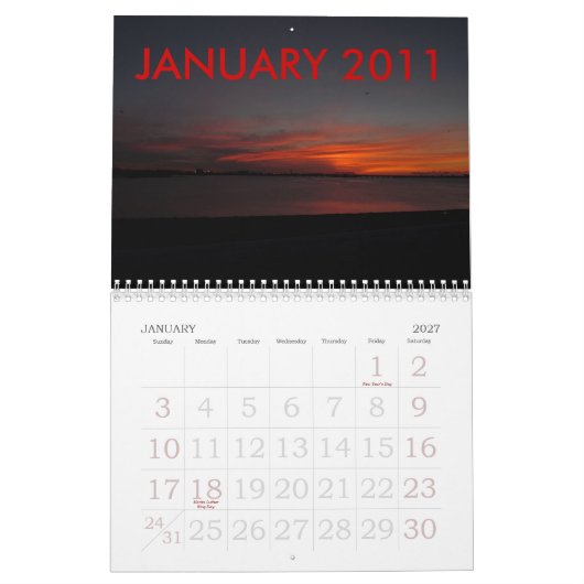 2011 KALENDER VAN SUNRISE AFBEELDINGEN (Jan 2027)