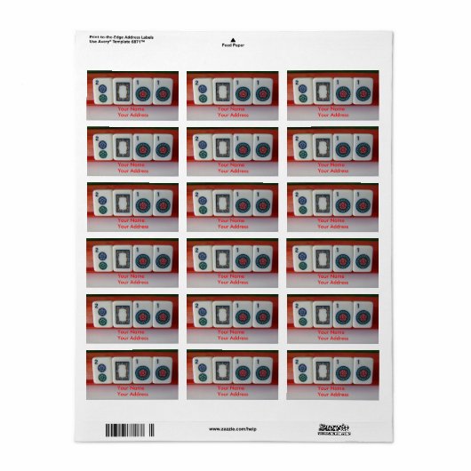 2011 Mah-Jongg Etiket (Full Sheet)