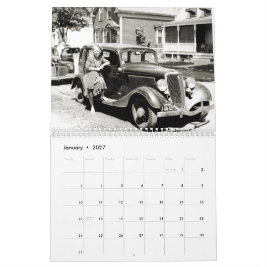 2011 Oude agenda voor auto's en mensen Kalender (Jan 2027)
