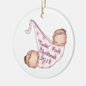 2011 Twins First Kerstornament Keramisch Ornament (Links)