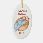 2011 Twins FIrst-kerstversiering Keramisch Ornament (Rechts)