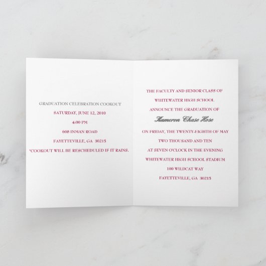 2011 Uitnodiging voor traditioneel Afstuderen (Binnen)