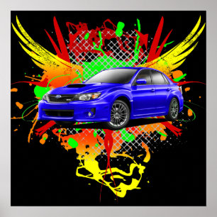 2011 WRX Impreza Blue Graphic-Poster Poster