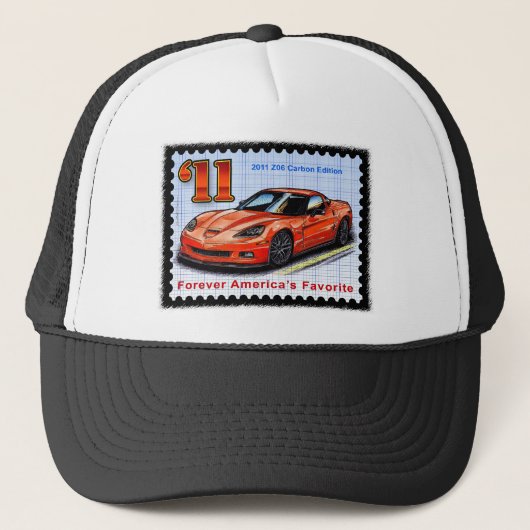 2011 Z06 Carbon Edition Corvette Trucker Pet (Voorkant)