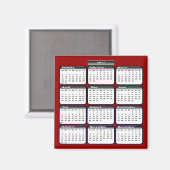 2011 Zwarte Kalender Magneet (Voorkant / Achterkant)