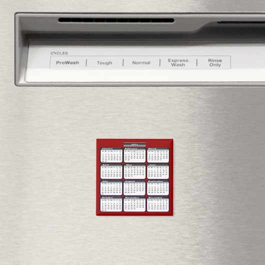 2011 Zwarte Kalender Magneet (Insitu (Vaatwasser))