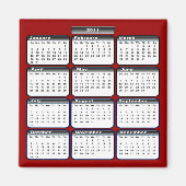 2011 Zwarte Kalender Magneet (Voorkant)