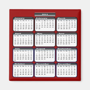 2011 Zwarte Kalender Magneet