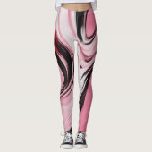 20125 abstracte roze spandex leggings (Voorkant)