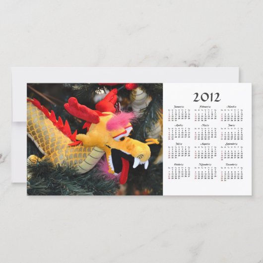 2012 Agenda Draak Foto Kaart (Voorkant)