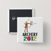 2012: Archery Vierkante Button 5,1 Cm (Voorkant /achterkant)
