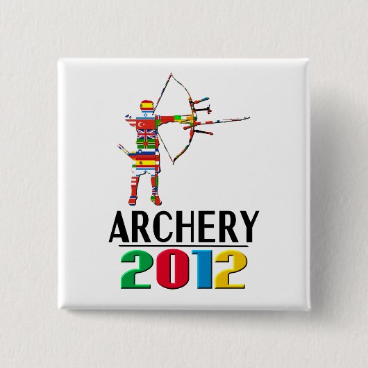 2012: Archery Vierkante Button 5,1 Cm (Voorkant)
