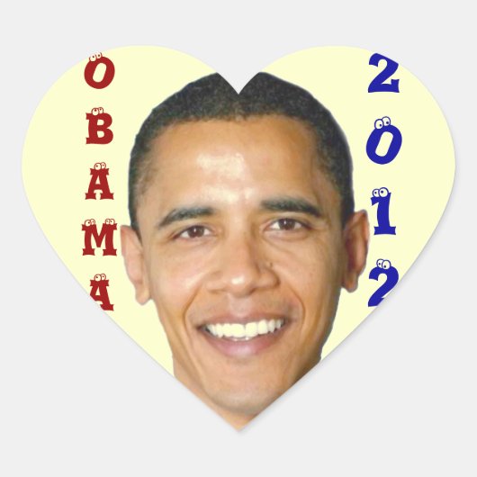 2012 BARACK OBAMA_ HART STICKER (Voorkant)