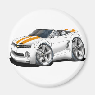 2012 Camaro White-Oranje Convertible Magneet