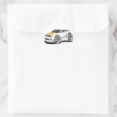 2012 Camaro Wit-Sinaasappel Cabriolet Ronde Sticker (Tas)