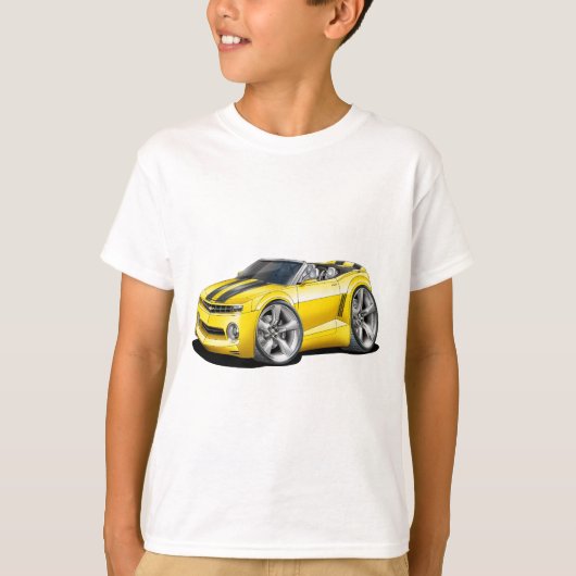 2012 Camaro Yellow-Black converteerbaar T-shirt (Voorkant)
