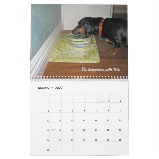 2012 Dachshund Dog-agenda Kalender (Jan 2027)